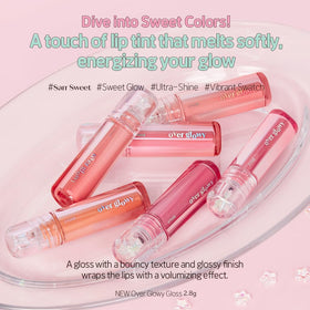 ETUDE Over Glowy Lip Gloss #6 Taro Berry close-up swirl on lip