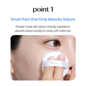 ETUDE Sebum Soak Pact non-drying formula respects skin balance