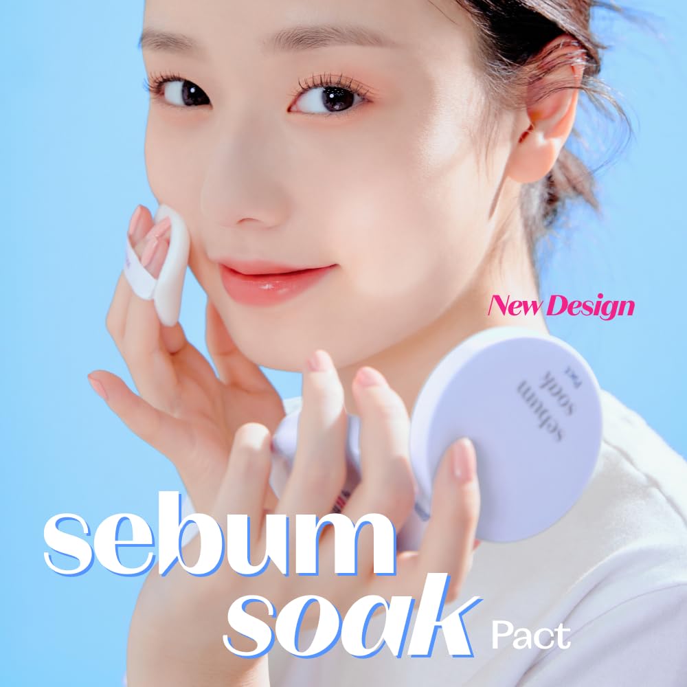 ETUDE Sebum Soak Pact absorbs excess oil for a natural matte look
