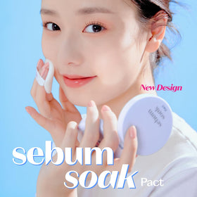 ETUDE Sebum Soak Pact absorbs excess oil for a natural matte look