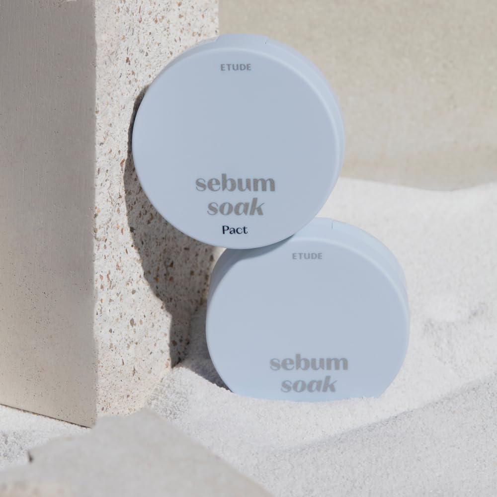ETUDE Sebum Soak Pact white mineral powder brightens without dulling