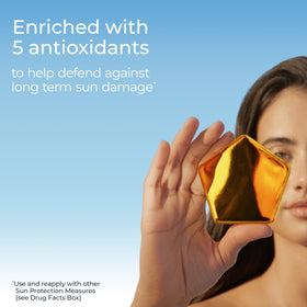 Eucerin sunscreen spray with dry touch finish applying on skin