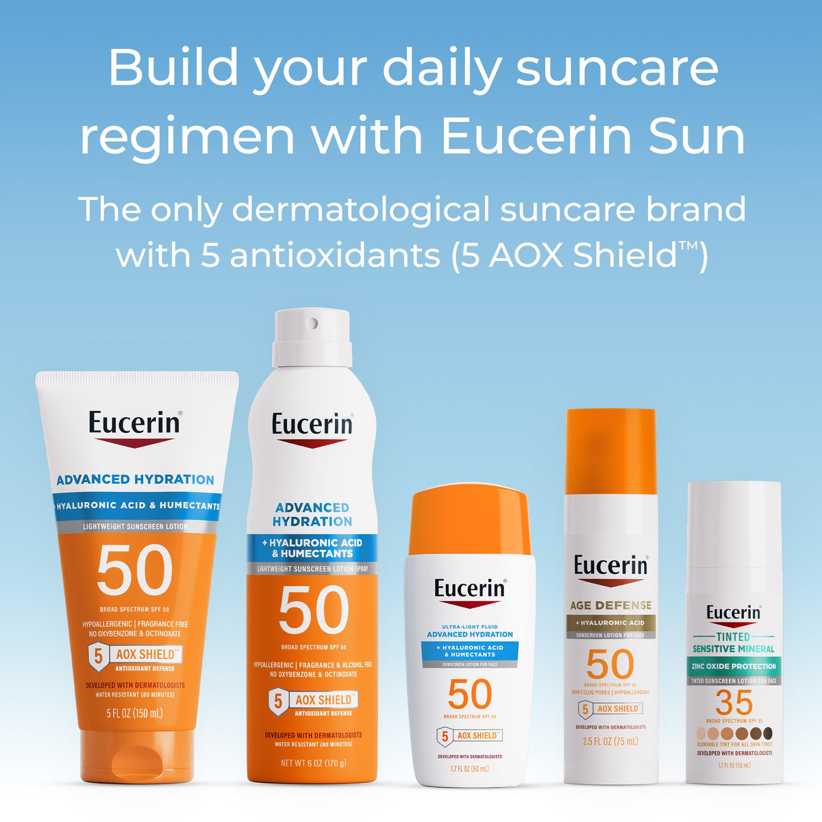 Fragrance free Eucerin sunscreen spray for sensitive skin