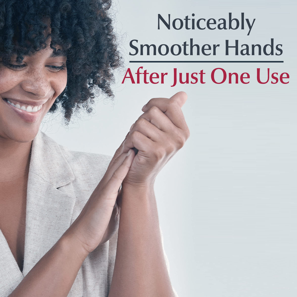 Applying Eucerin Hand Cream on the hand for smooth hydration, quick result.