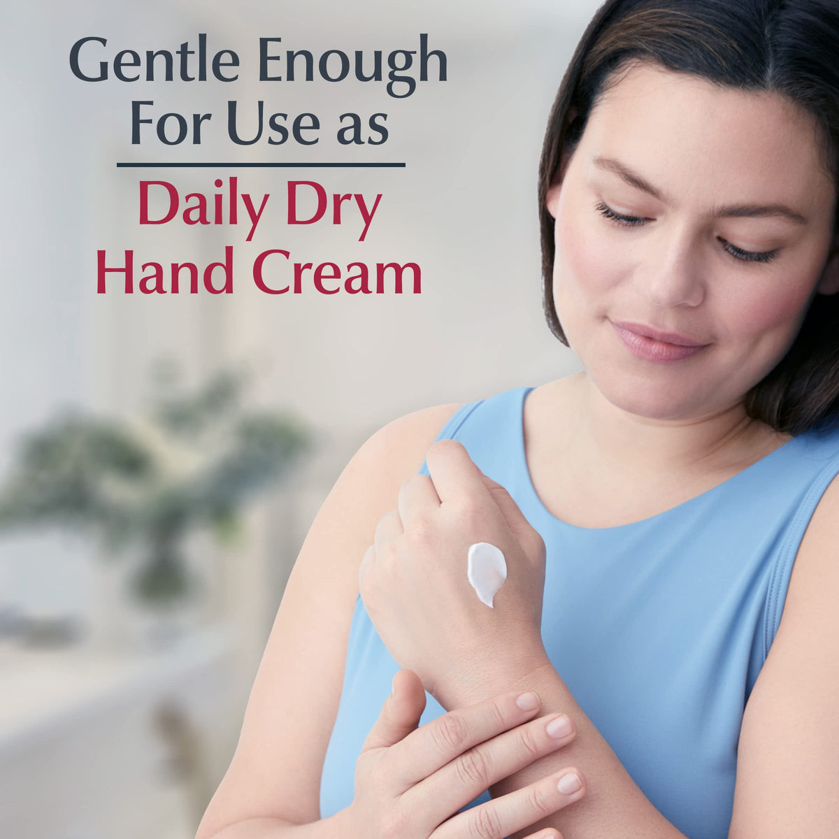 Eucerin hand cream with shea butter offering daily dryness relief.