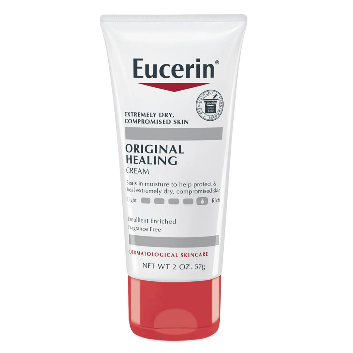 Eucerin Original Healing Enriched Creme 2oz jar close-up delivering rich moisture.