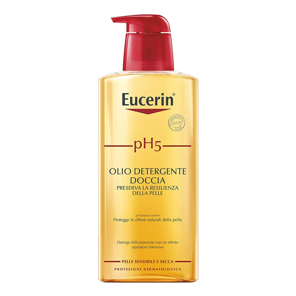 Eucerin Ph5 Shower Oil two-pack bottles for gentle cleansing and sensitive skin care
