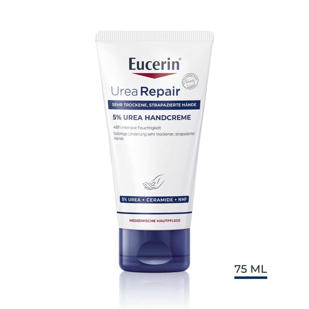 Moisturized hands after applying Eucerin Repairing Hand Cream.