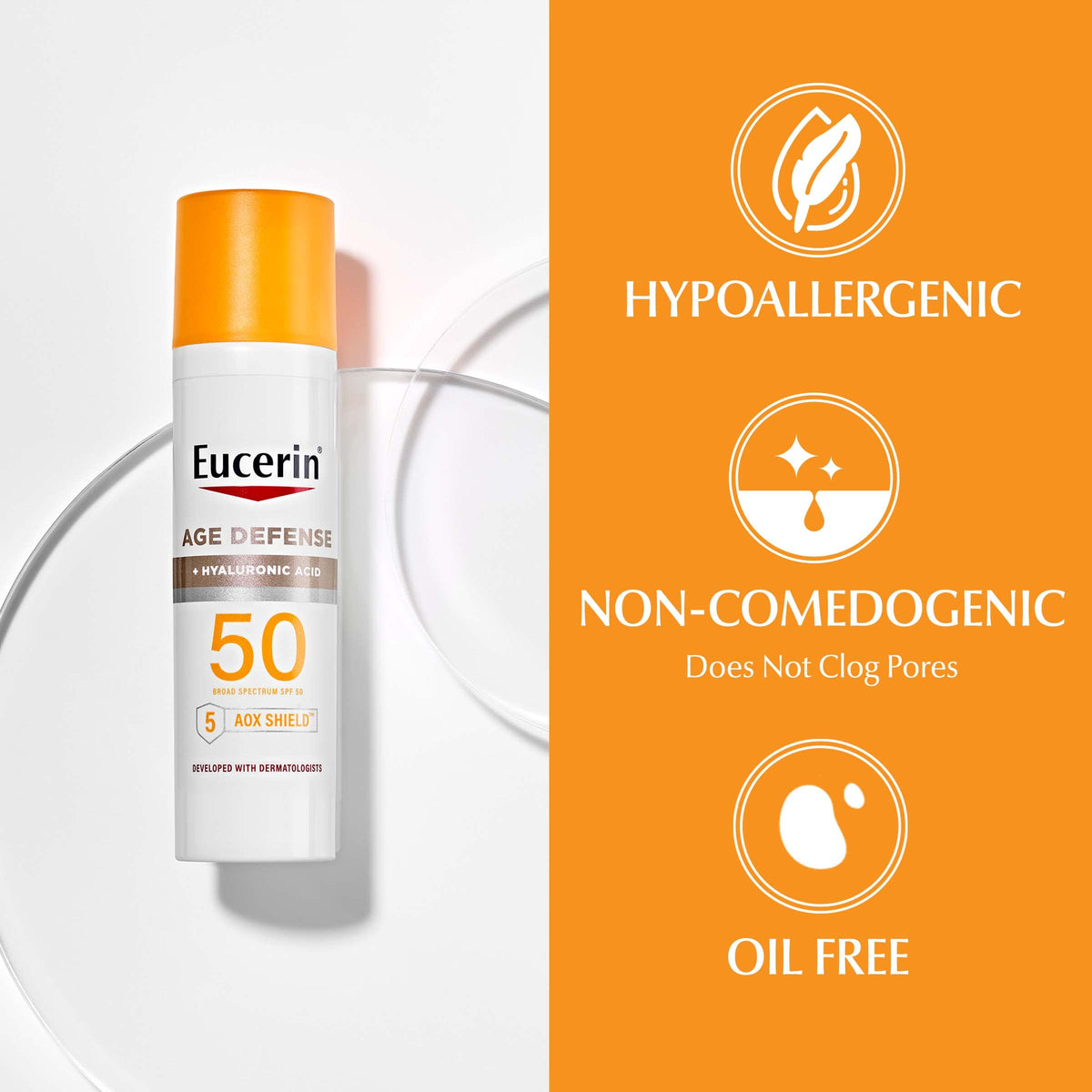 Eucerin Sun pack front view showing two sunscreen tubes