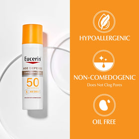Eucerin Sun pack front view showing two sunscreen tubes