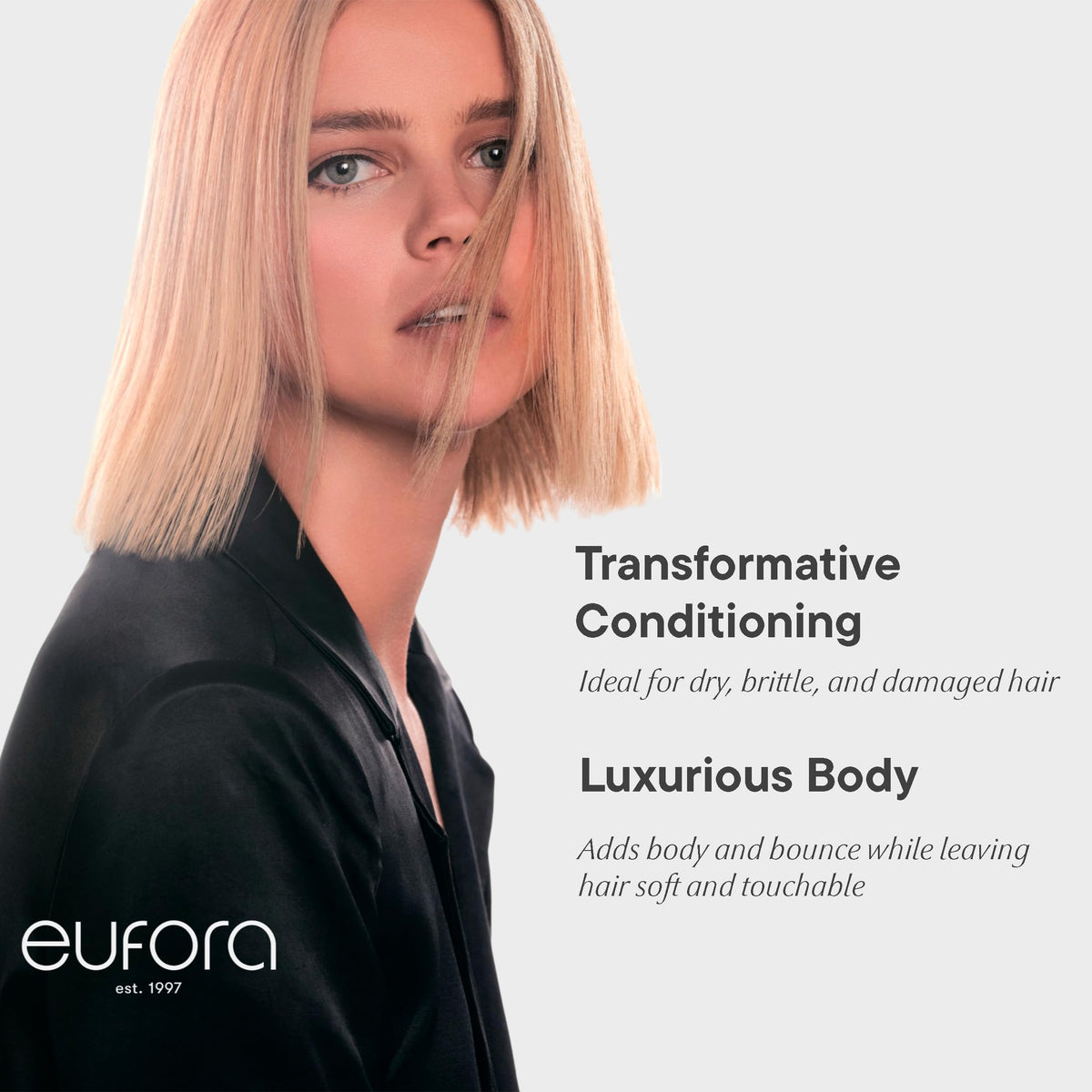 Applying Eufora Bodifying Conditioner on color-treated hair