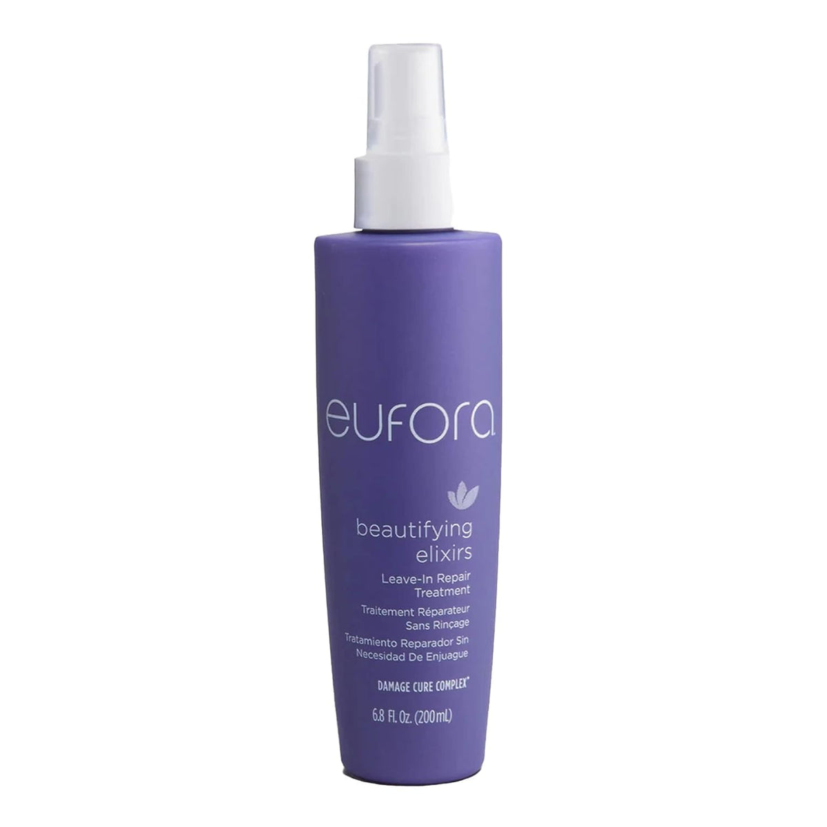 Eufora Beautifying Elixirs Leave-in Repair bottle application for smooth, even styling