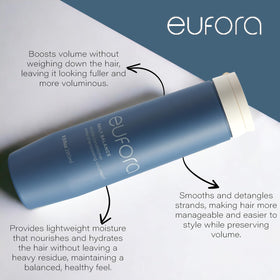 Eufora Daily Balance Volume Conditioner being applied to hair for volume control