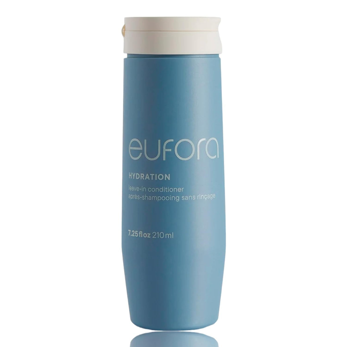 Eufora Hydration Leave-In bottle shown for daily moisturizing and frizz control.
