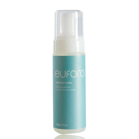 Eufora Perfect Curl Defining Solution bottle, lightweight foam for soft, lasting curls.