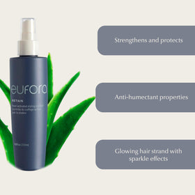 Eufora Retain styling with shine and hold after smoothing.