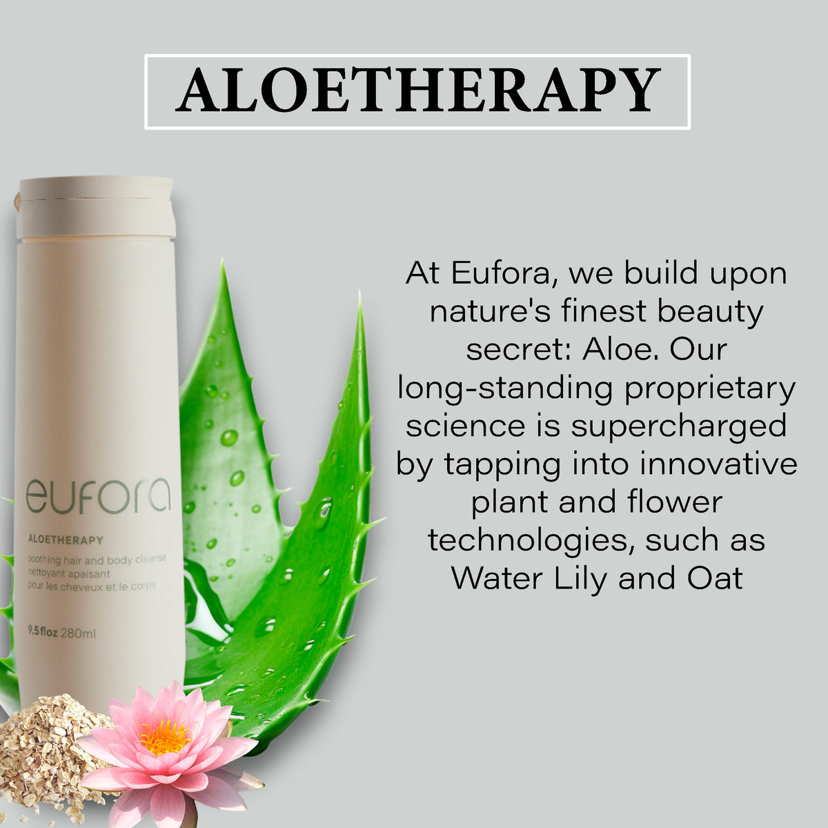 Hair strands showing balanced moisture after using Eufora Soothing Cleanse.