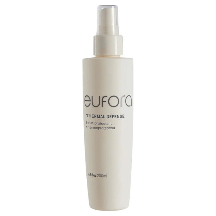 Eufora Thermal Defense Prep bottle ready for styling, protects hair during heat styling.