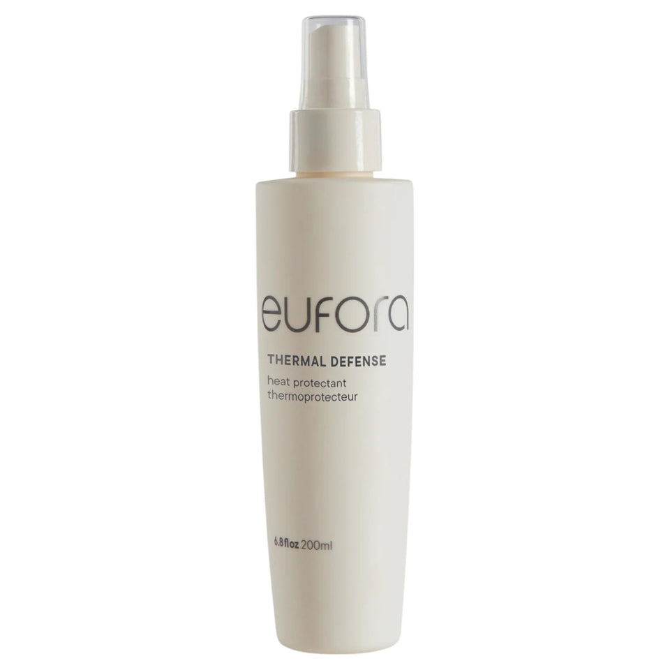 Eufora Thermal Defense Prep bottle ready for styling, protects hair during heat styling.
