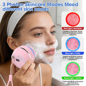 EUHBLE face scrubber uses soft silicone bristles for deep yet gentle cleansing