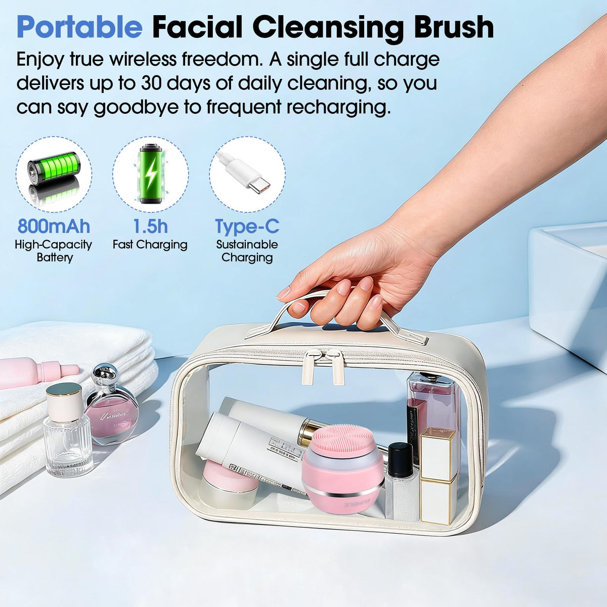 EUHBLE gift-ready compact tool for at-home spa-like cleansing