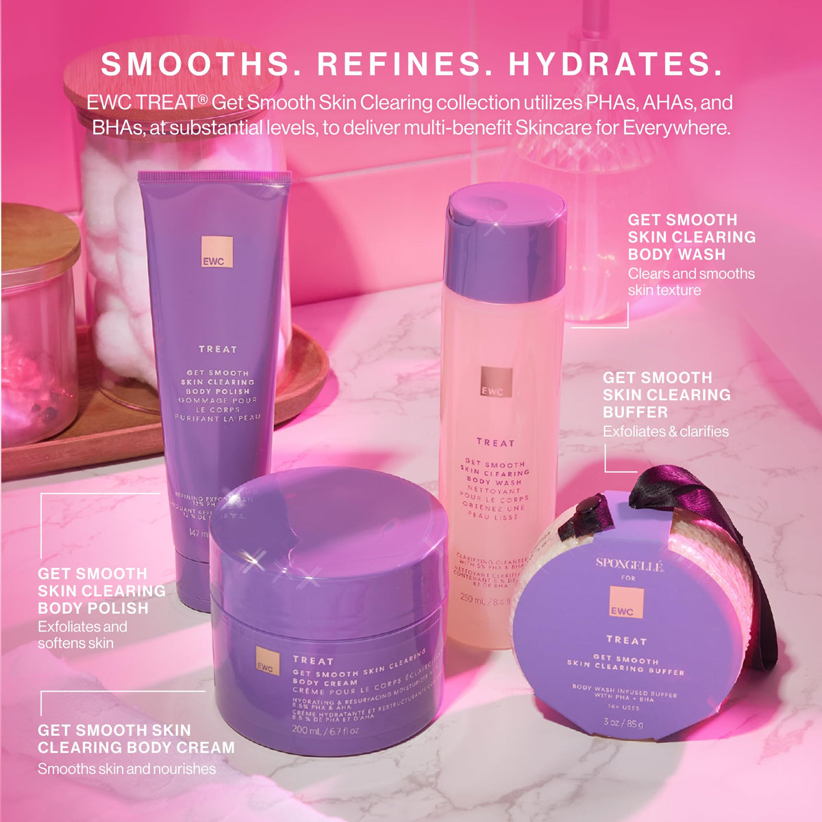 European Wax Center Get Smooth Skin Polish application on body for even exfoliation
