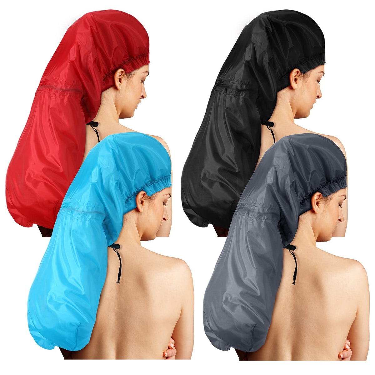 Eurzom large shower cap for braids in red protects long hair during showers