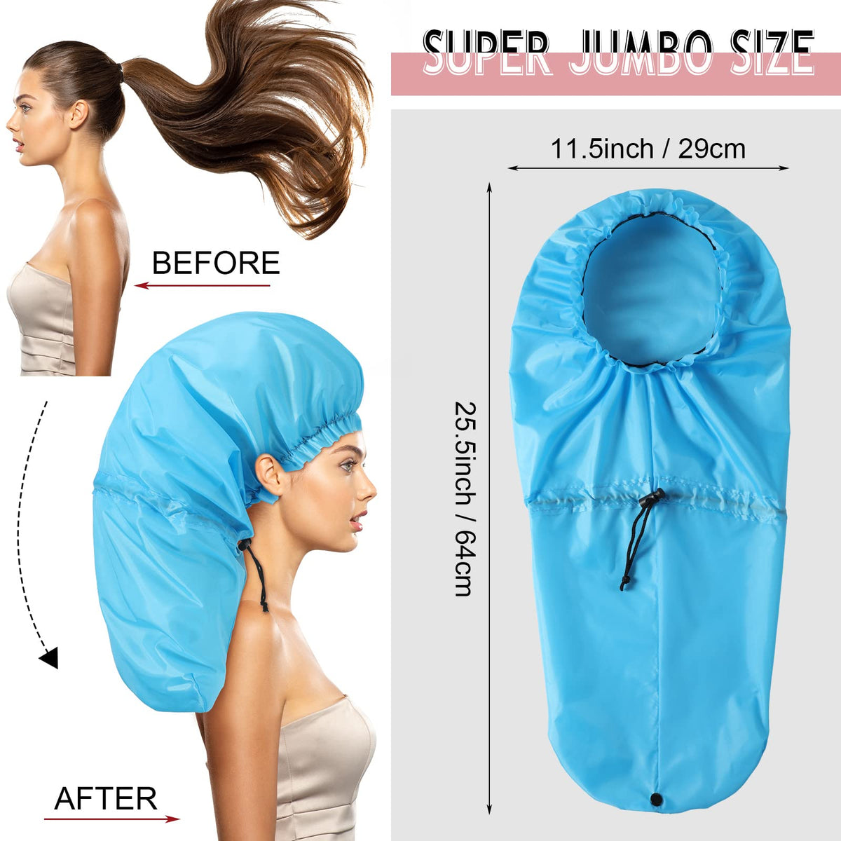 Eurzom dreadlocks shower cap in black fits securely and blocks water