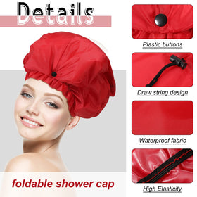 Eurzom XL shower cap for long hair in blue shields curls while bathing