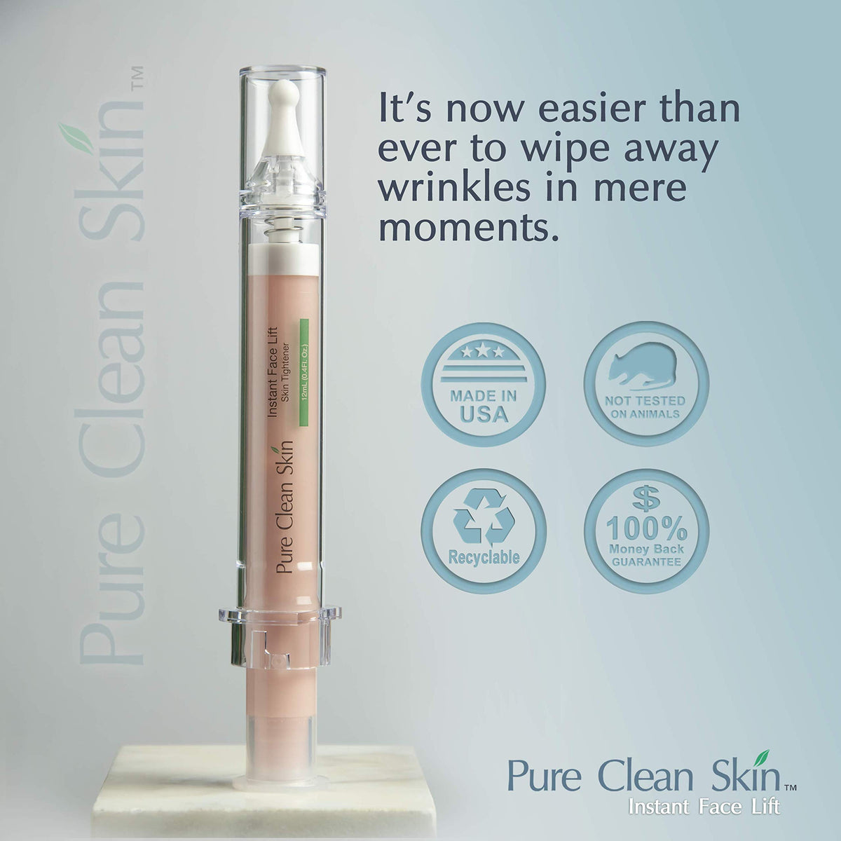 EUZEN Application steps show upward strokes for even product distribution.