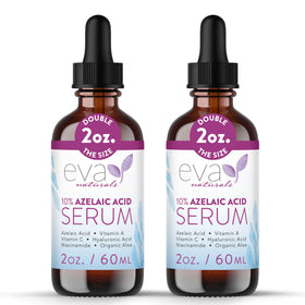 Eva Naturals Azelaic Acid Serum bottle for daily use in a lightweight routine.