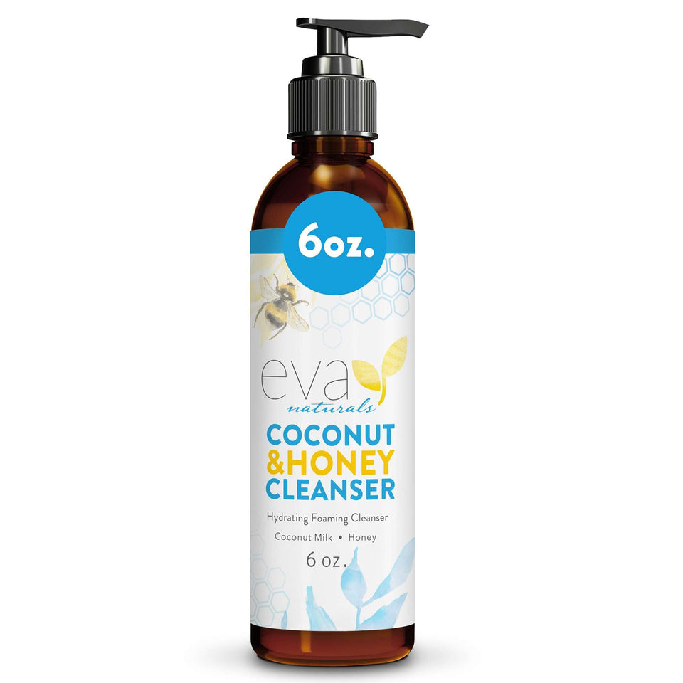 Eva Naturals Coconut & Honey Foaming Face Wash bottle ready for daily cleansing