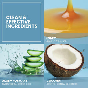 Eva Naturals creamy foam rinses away impurities without leaving tightness