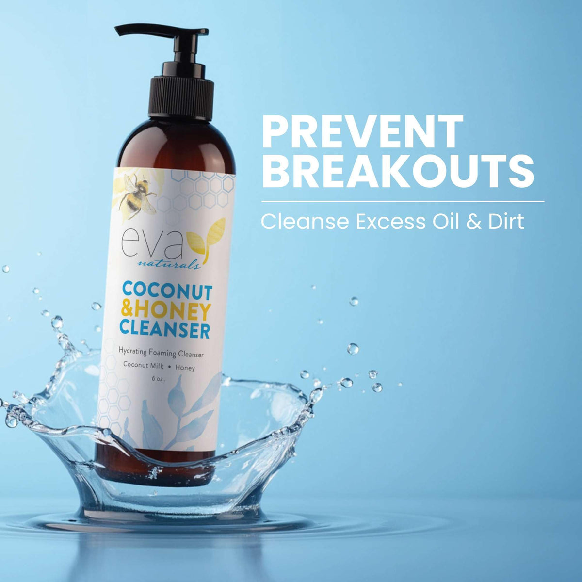 Eva Naturals packaging shows a 6 oz bottle for everyday use