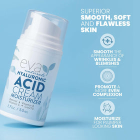 Deep hydration cream swirl by Eva Naturals highlighting fast-absorbing moisture