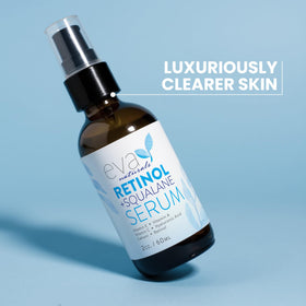 Eva Naturals eye-area application demonstrates compatibility with under-eye care.