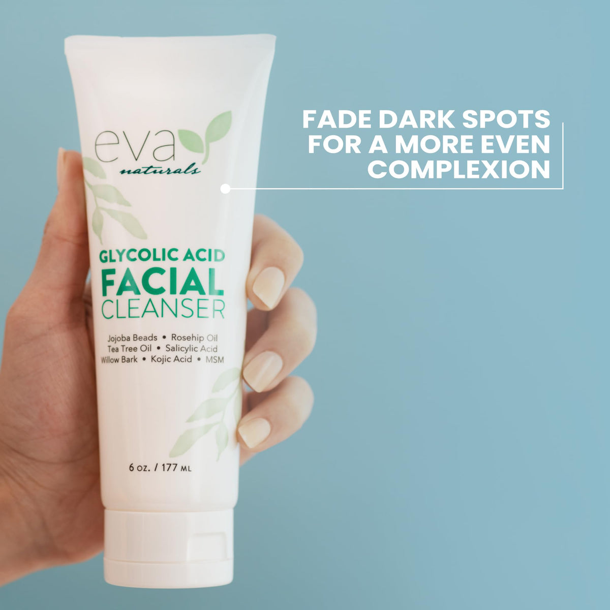 Spa-like routine with Eva Naturals Glycolic Acid Cleanser for refreshed skin
