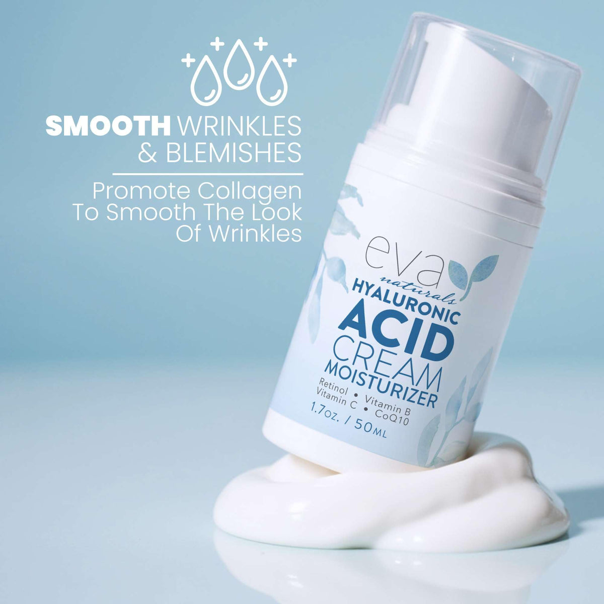Lightweight, non-greasy cream texture from Eva Naturals on skin