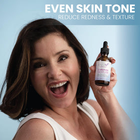 Eva Naturals Niacinamide and Hyaluronic Acid ingredients list highlights hydration-friendly formula.