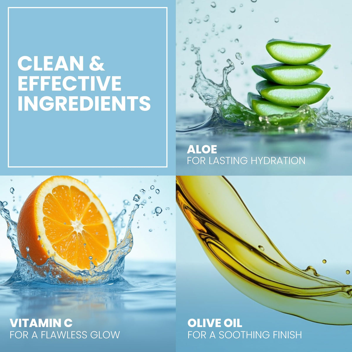 Eva Naturals packaging bottle close-up conveys premium, clean skincare.