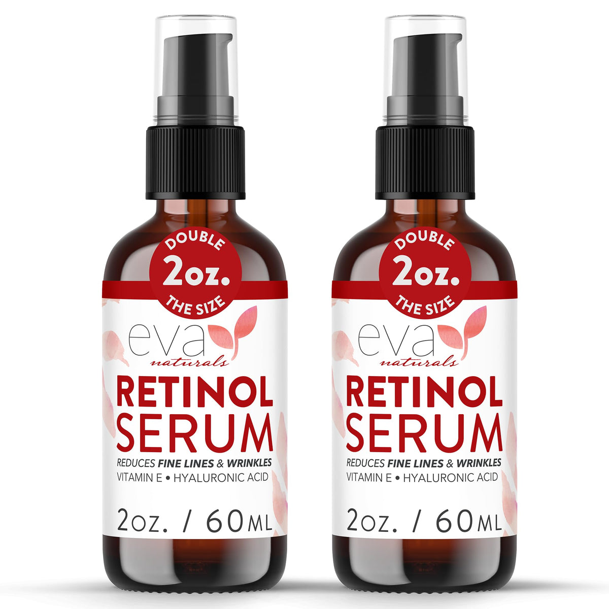 Eva Naturals retinol serum bottle close-up showing sleek packaging for smoother skin prep