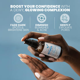 Eva Naturals retinol-squalane serum dropper enabling precise application.