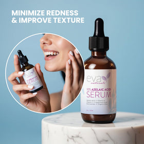 Eva Naturals Serum dispensing pump shown for controlled, precise daily applications.