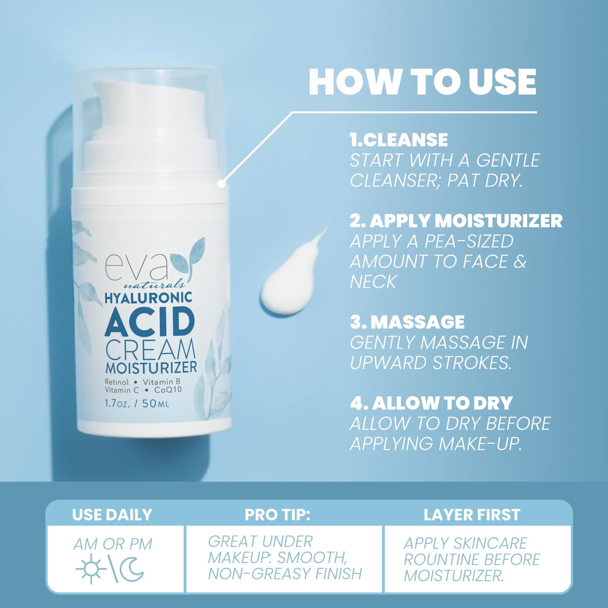 Eva Naturals cream used as a base under makeup for a smooth finish