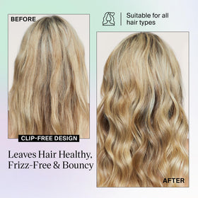 Eva NYC curling wand showing adjustable 170-450 °F temperature