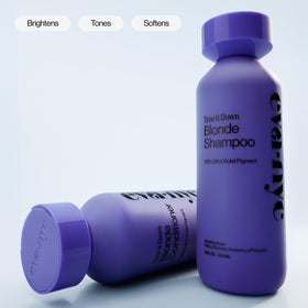 Tone It Down Blonde Conditioner beside EVA·NYC Purple Shampoo.