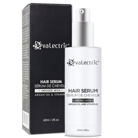 Evalectric Argan Oil Hair Serum bottle highlights lightweight shine and quick absorption