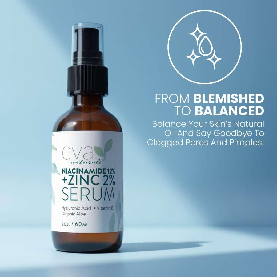 Eva Naturals two-pack routine setup on vanity for daily use