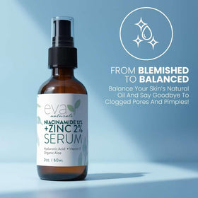 Eva Naturals two-pack routine setup on vanity for daily use