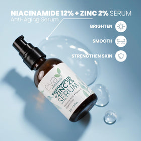 Eva Naturals Zinc PCA serum bottle balancing oil for clearer skin